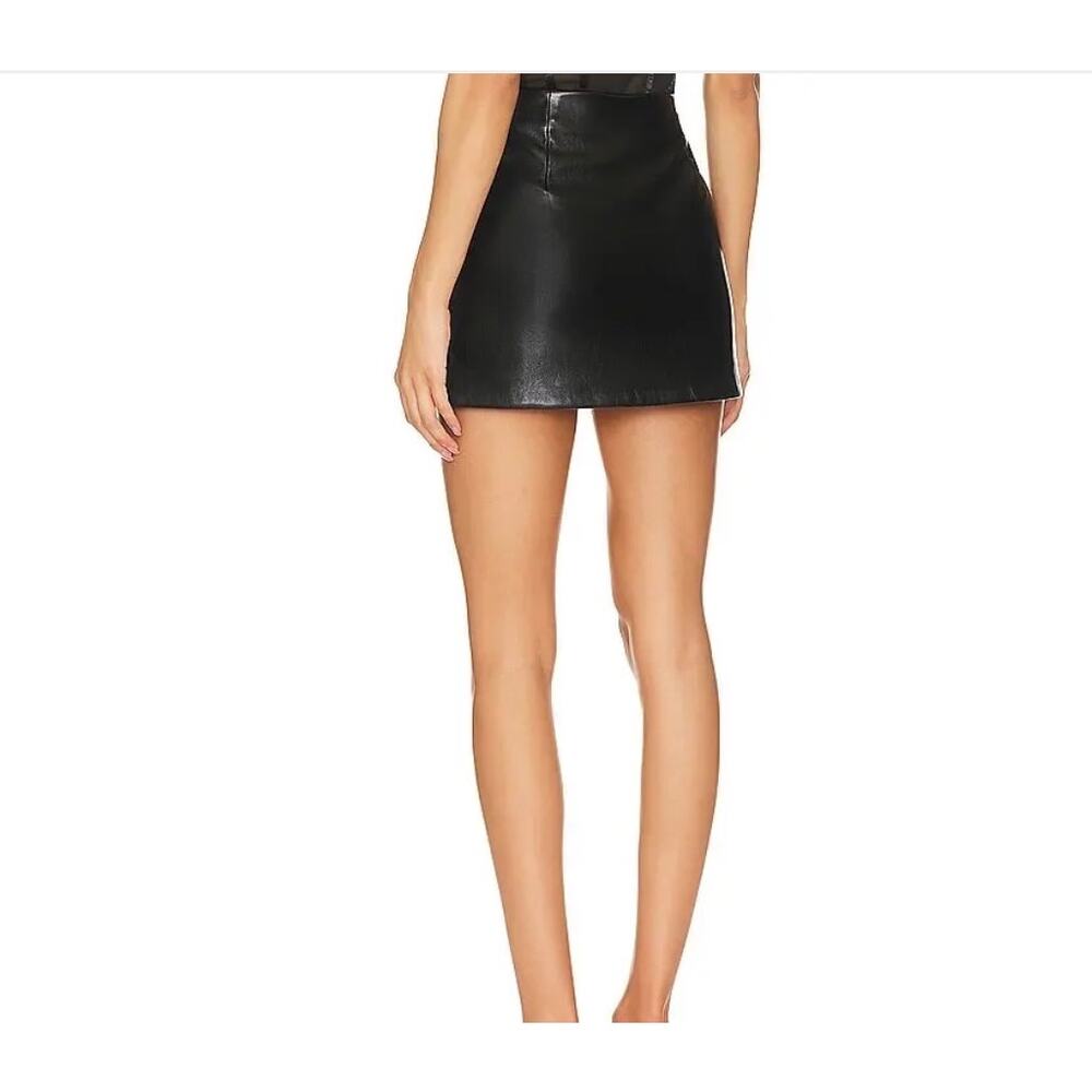 New Amanda uprichard black Dylan faux leather mini skirt M - Picture 4 of 5